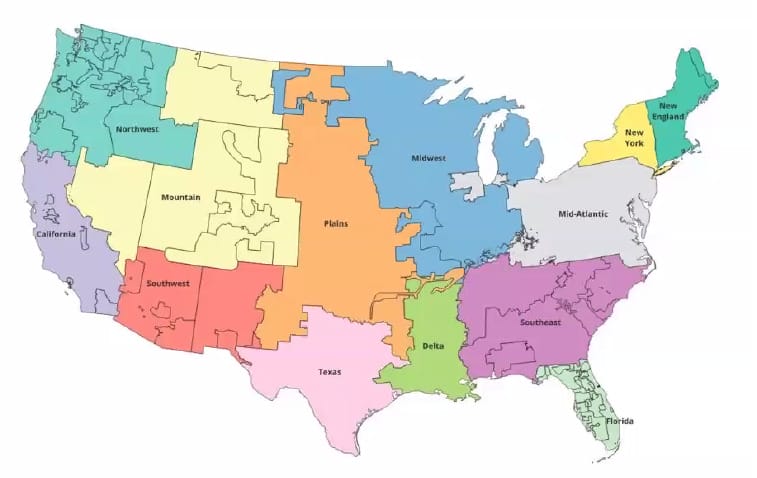 Regions for hydrogen production facilities