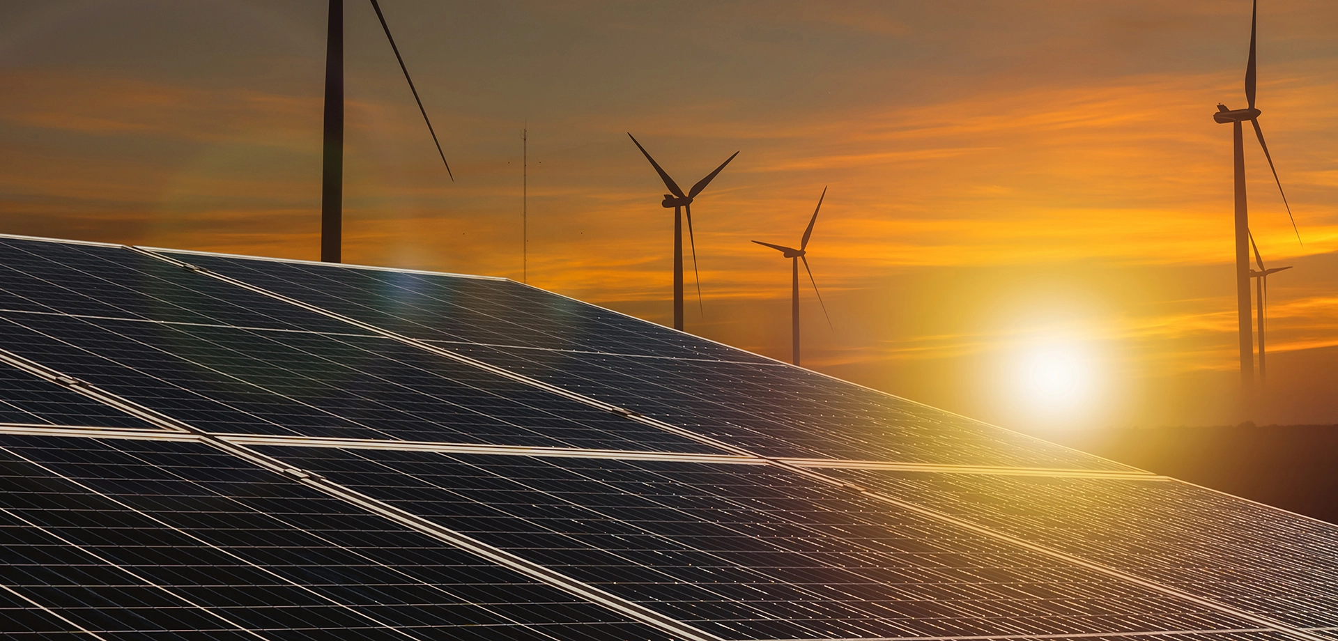 Windmills and solar panels